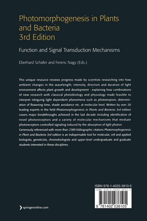 Produktbild: Photomorphogenesis in Plants and Bacteria