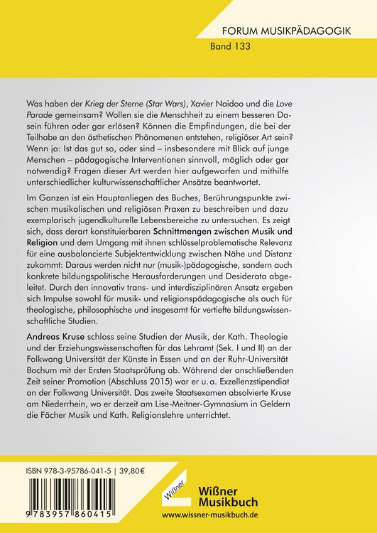 Produktbild: Musik und Religion im Kontext p&auml;dagogischer Reflexion