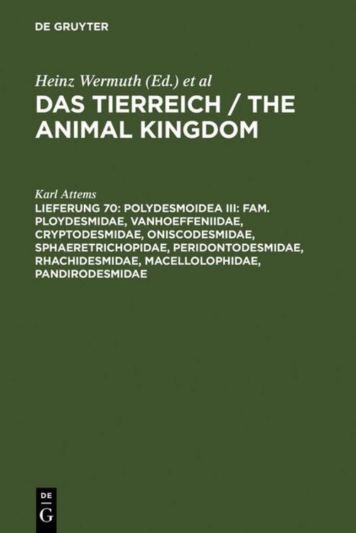 Produktbild: Polydesmoidea III: Fam. Ploydesmidae, Vanhoeffeniidae, Cryptodesmidae, Oniscodesmidae, Sphaeretrichopidae, Peridontodesmidae, Rhachidesmidae, Macellol