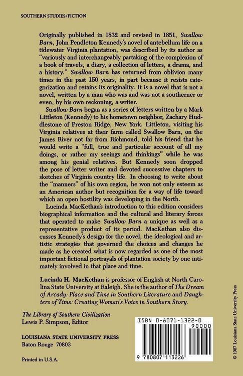 Produktbild: Swallow Barn; Or, a Sojourn in the Old Dominion