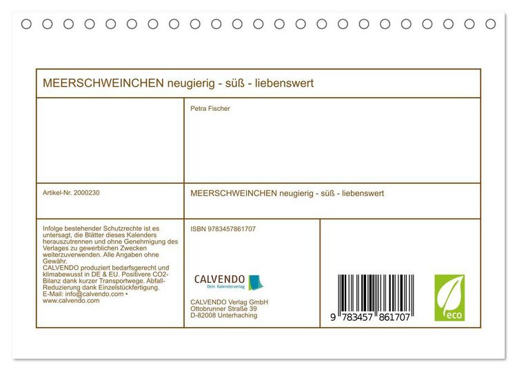 Produktbild: MEERSCHWEINCHEN neugierig - s&uuml;&szlig; - liebenswert (Tischkalender 2026 DIN A5 quer), CALVENDO Monatskalender