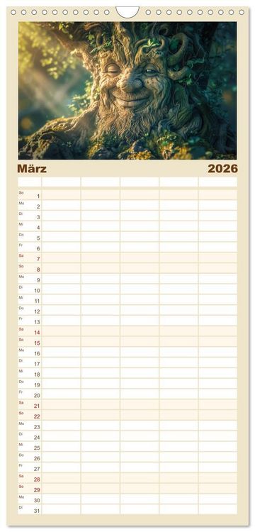 Produktbild: Familienplaner 2026 - Zauberhafte Waldmomente mit 5 Spalten (Wandkalender, 21 x 45 cm) CALVENDO
