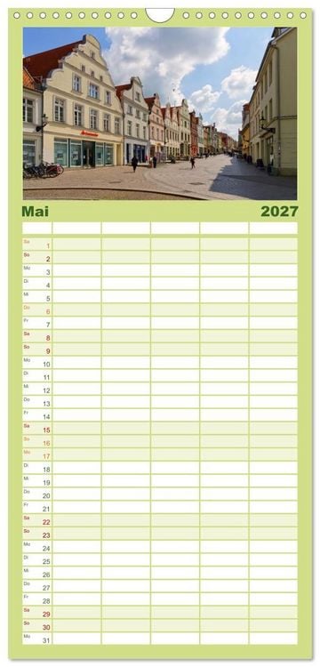 Produktbild: Familienplaner 2027 - Unser sch&ouml;nes Wismar mit 5 Spalten (Wandkalender, 21 x 45 cm) CALVENDO
