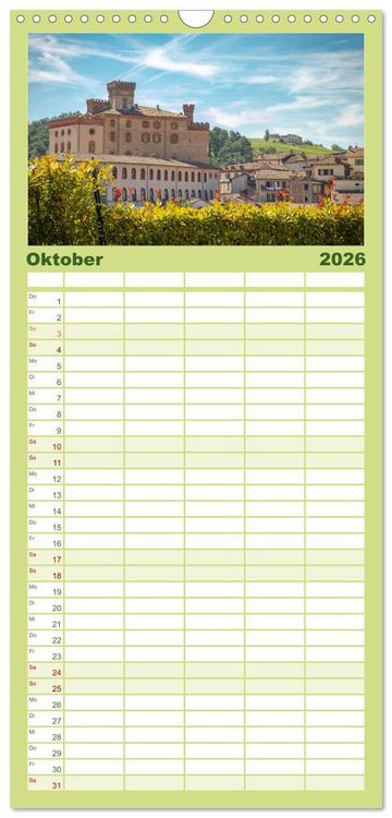 Produktbild: Familienplaner 2026 - Barolo in den H&uuml;geln des Langhe mit 5 Spalten (Wandkalender, 21 x 45 cm) CALVENDO