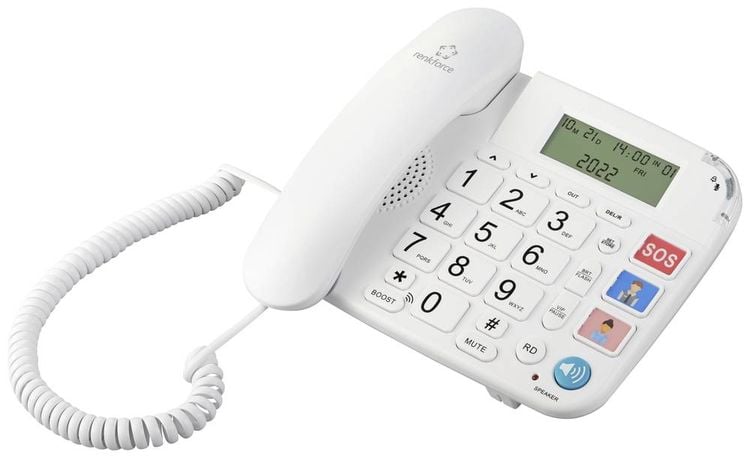 Produktbild: Renkforce RF-DP-400 Schnurgebundenes Seniorentelefon Freisprechen LC-Display Wei&szlig;
