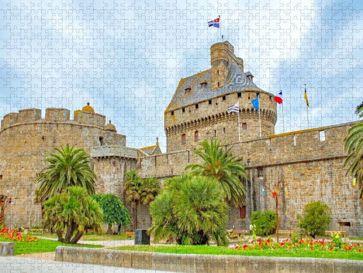Produktbild: CALVENDO Puzzle Ch&acirc;teau de Saint-Malo, Frankreich | 1000 Teile Lege-Gr&ouml;&szlig;e 64x48cm Foto-Puzzle f&uuml;r gl&uuml;ckliche Stunden