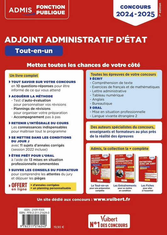 Produktbild: Concours adjoint administratif etat