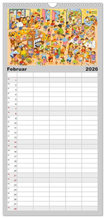 Produktbild: Familienplaner 2026 - Meine kleine Wimmelwelt mit 5 Spalten (Wandkalender, 21 x 45 cm) CALVENDO