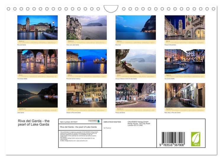 Produktbild: Riva del Garda - the pearl of Lake Garda (Wall Calendar 2026 DIN A4 landscape), CALVENDO 12 Month Wall Calendar