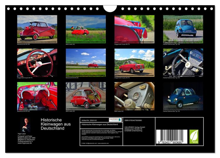 Produktbild: Historische Kleinwagen aus Deutschland (Wandkalender 2026 DIN A4 quer), CALVENDO Monatskalender