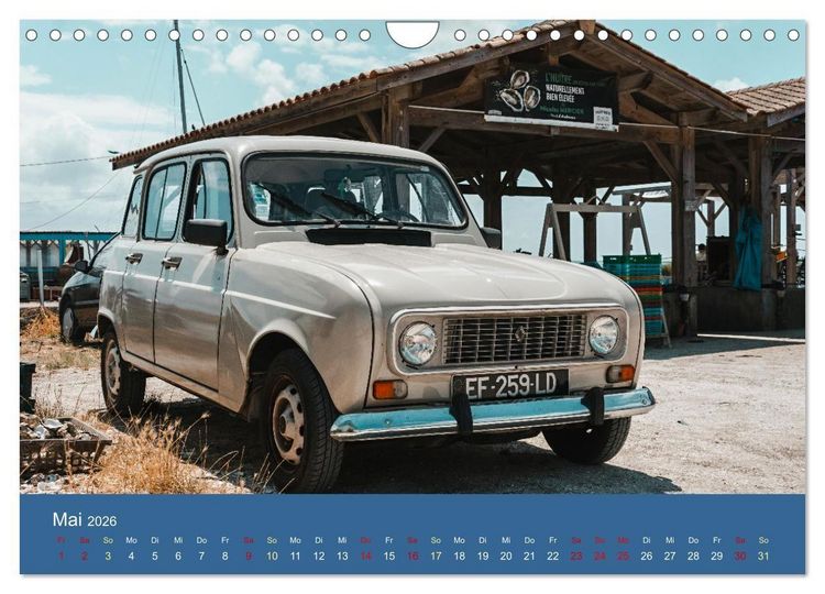 Produktbild: Kultauto aus Frankreich - Renault 4 (Wandkalender 2026 DIN A4 quer), CALVENDO Monatskalender