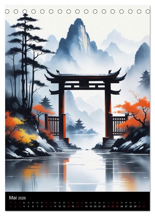 Produktbild: Asiatische Inspiration Fern&ouml;stlicher Art - Helle Werke (Tischkalender 2026 DIN A5 hoch), CALVENDO Monatskalender