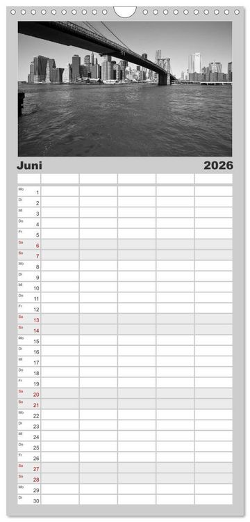 Produktbild: Familienplaner 2026 - New York &ndash; The Big Apple mit 5 Spalten (Wandkalender, 21 x 45 cm) CALVENDO