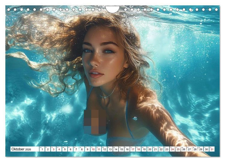 Produktbild: Aqua Desire &ndash; KI-Sch&ouml;nheiten unter Wasser (Wandkalender 2026 DIN A4 quer), CALVENDO Monatskalender