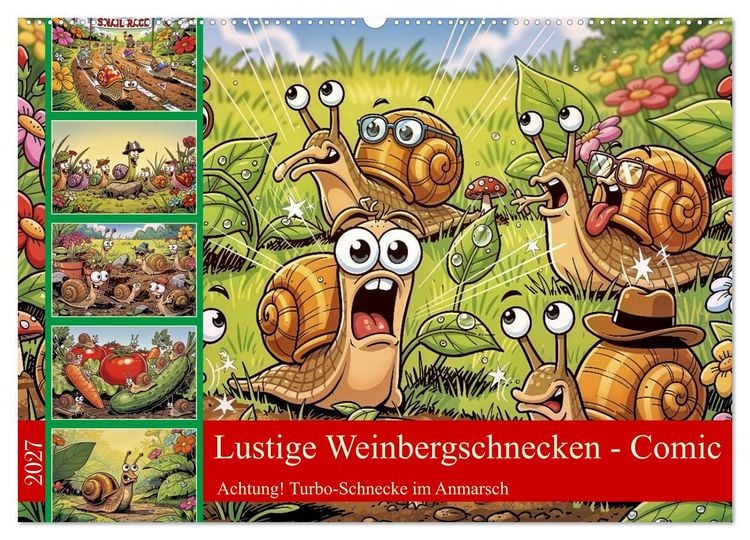 Produktbild: Lustige Weinbergschnecken - Comic (Wandkalender 2027 DIN A2 quer), CALVENDO Monatskalender