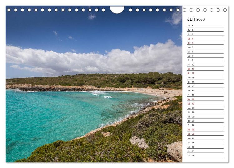 Produktbild: Mallorca - Str&auml;nde im S&uuml;dosten (Wandkalender 2026 DIN A4 quer), CALVENDO Monatskalender