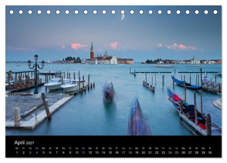 Produktbild: Venedig bei Nacht 2027 (Tischkalender 2027 DIN A5 quer), CALVENDO Monatskalender