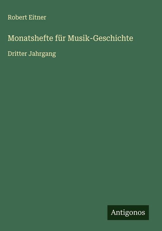 Produktbild: Monatshefte f&uuml;r Musik-Geschichte