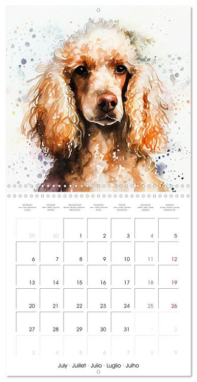 Produktbild: Dog Breeds in Watercolor (Wall Calendar 2026 12 &times; 12 Inch) CALVENDO 12 Month Wall Calendar