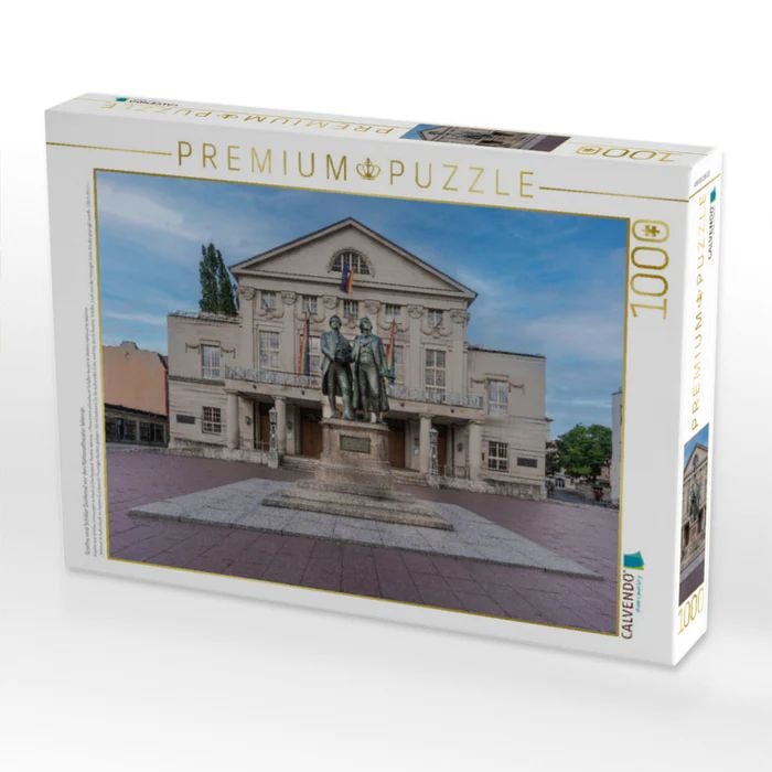 Produktbild: CALVENDO Puzzle Goethe und Schiller Denkmal vor den Nationaltheater Weimar. | 1000 Teile Lege-Größe 64x48cm Foto-Puzzle für glückliche Stunden