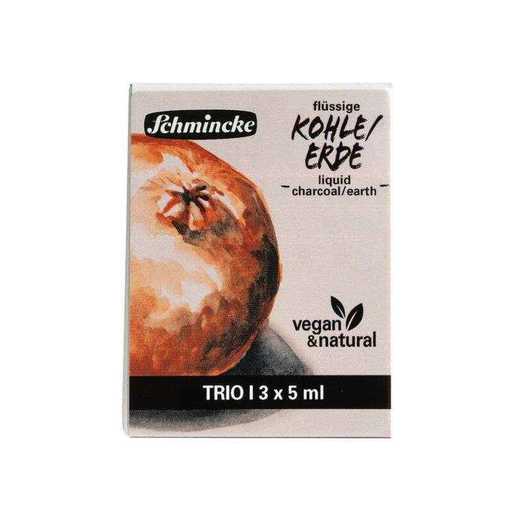 Produktbild: Schmincke Zeichenset Trio fl&uuml;ssige Erde/Kohle 3 x 5 ml