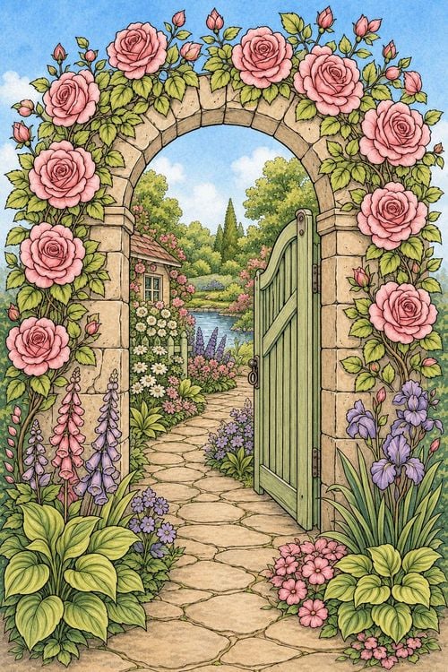 Produktbild: Garten Malbuch f&uuml;r Erwachsene &ndash; 50 Ausmalbilder zur Entspannung