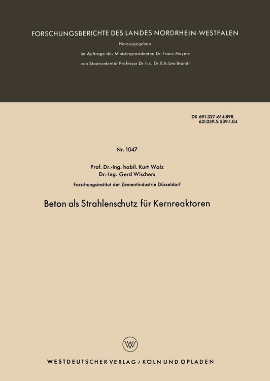 Produktbild: Beton als Strahlenschutz f&uuml;r Kernreaktoren