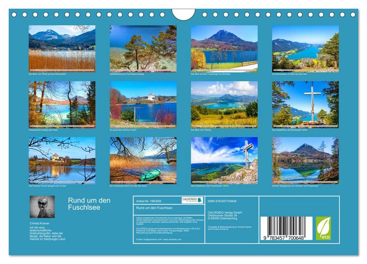 Produktbild: Rund um den Fuschlsee (Wandkalender 2026 DIN A4 quer), CALVENDO Monatskalender