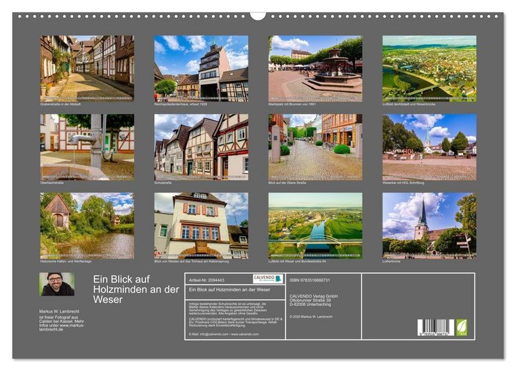 Produktbild: Ein Blick auf Holzminden an der Weser (Wandkalender 2026 DIN A2 quer), CALVENDO Monatskalender