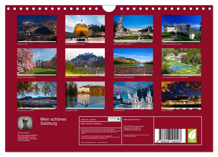 Produktbild: Mein sch&ouml;nes Salzburg (Wandkalender 2026 DIN A4 quer), CALVENDO Monatskalender