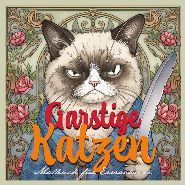 Produktbild: Garstige Katzen Malbuch f&uuml;r Erwachsene Graustufen