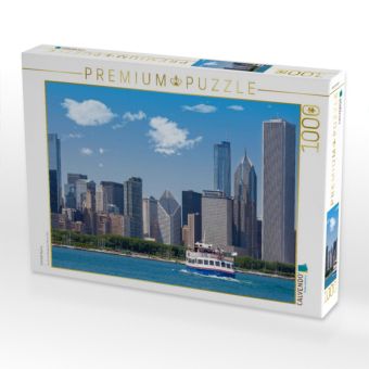 Produktbild: CALVENDO Puzzle CHICAGO Skyline | 1000 Teile Lege-Gr&ouml;&szlig;e 64x48cm Foto-Puzzle f&uuml;r gl&uuml;ckliche Stunden