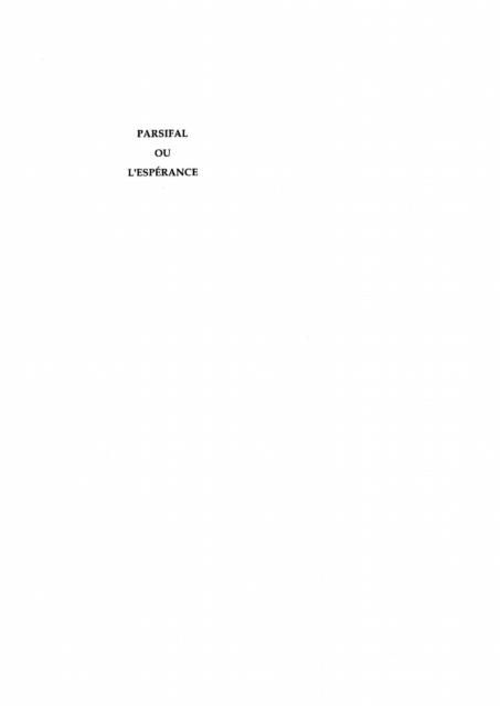 Produktbild: Parsifal Ou L'esperance