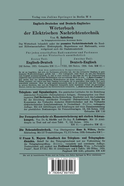 Produktbild: Die Stromversorgung von Fernmelde-Anlagen