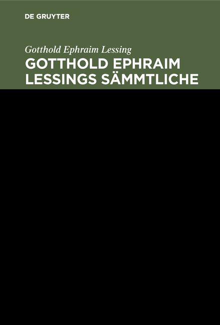 Produktbild: Gotthold Ephraim Lessings S&auml;mmtliche Schriften. Band 8