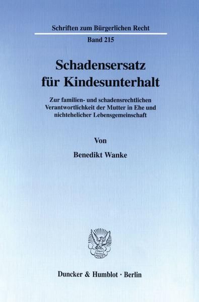 Produktbild: Schadensersatz f&uuml;r Kindesunterhalt.