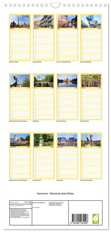 Produktbild: Familienplaner 2027 - Hannover - Momente einer Reise mit 5 Spalten (Wandkalender, 21 x 45 cm) CALVENDO