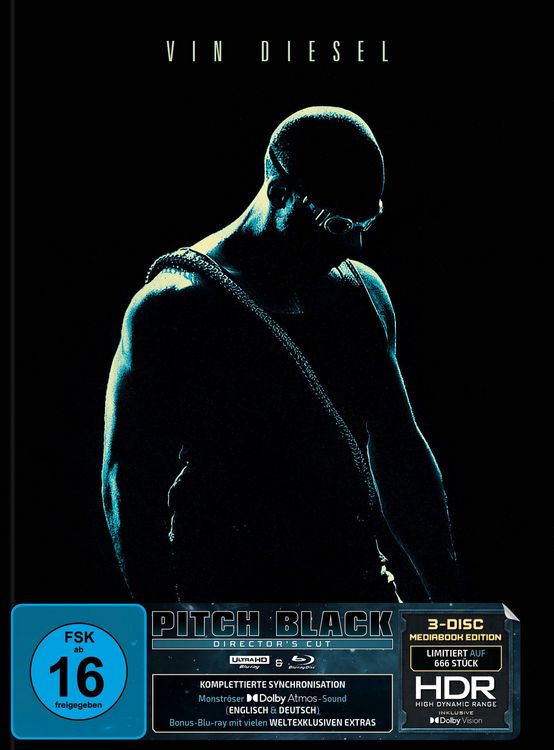 Produktbild: Pitch Black (Director's Cut) &ndash; 3-Disc-Special-Edition (4K Ultra HD) (+ Blu-ray) (+ Bonus-Blu-ray)