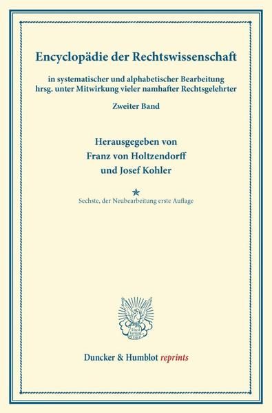 Produktbild: Encyklop&auml;die der Rechtswissenschaft