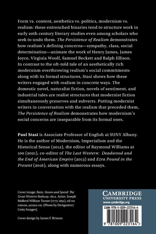 Produktbild: The Persistence of Realism in Modernist Fiction