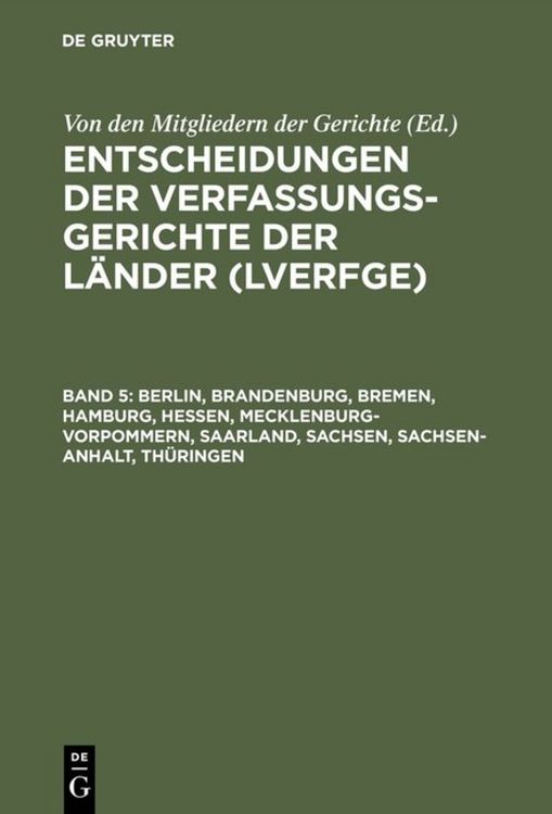 Produktbild: Berlin, Brandenburg, Bremen, Hamburg, Hessen, Mecklenburg-Vorpommern, Saarland, Sachsen, Sachsen-Anhalt, Th&uuml;ringen