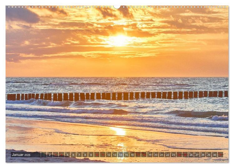 Produktbild: Sonnenunterg&auml;nge an Ostseek&uuml;ste und Bodden (Wandkalender 2026 DIN A2 quer), CALVENDO Monatskalender