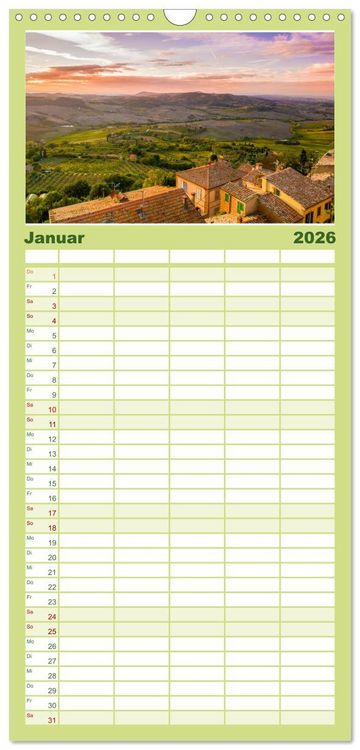 Produktbild: Familienplaner 2026 - Traumziel Toskana mit 5 Spalten (Wandkalender, 21 x 45 cm) CALVENDO