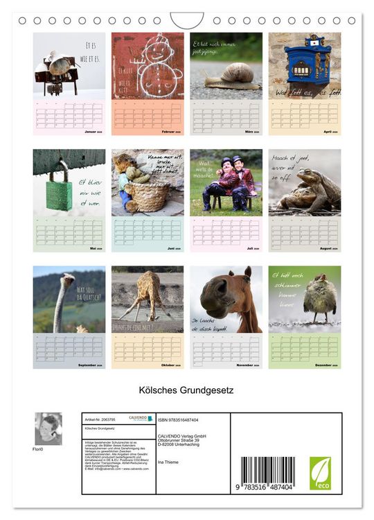 Produktbild: K&ouml;lsches Grundgesetz (Wandkalender 2026 DIN A4 hoch), CALVENDO Monatskalender