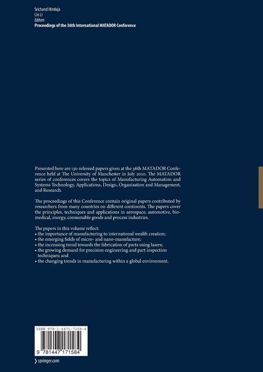 Produktbild: Proceedings of the 36th International MATADOR Conference