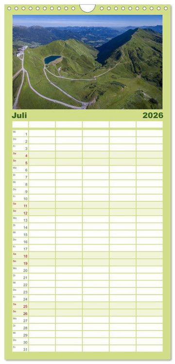 Produktbild: Familienplaner 2026 - Oberallg&auml;u - Oberstdorf und Umgebung mit 5 Spalten (Wandkalender, 21 x 45 cm) CALVENDO