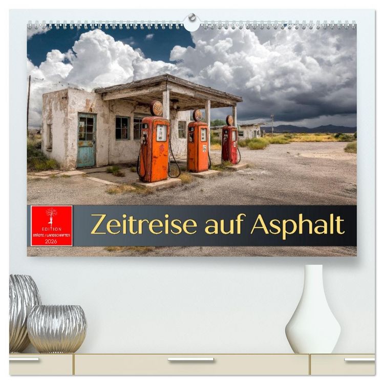 Produktbild: Zeitreise auf Asphalt (hochwertiger Premium Wandkalender 2026 DIN A2 quer), Kunstdruck in Hochglanz