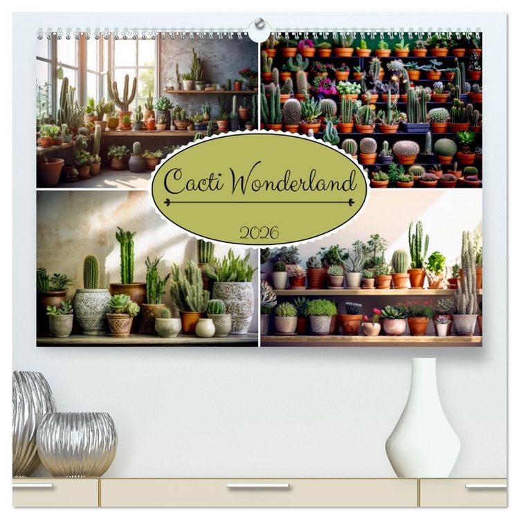 Produktbild: Cacti Wonderland (High Quality Premium Wall Calendar 2026 DIN A2 landscape),CALVENDO 12 Month Wall Calendar