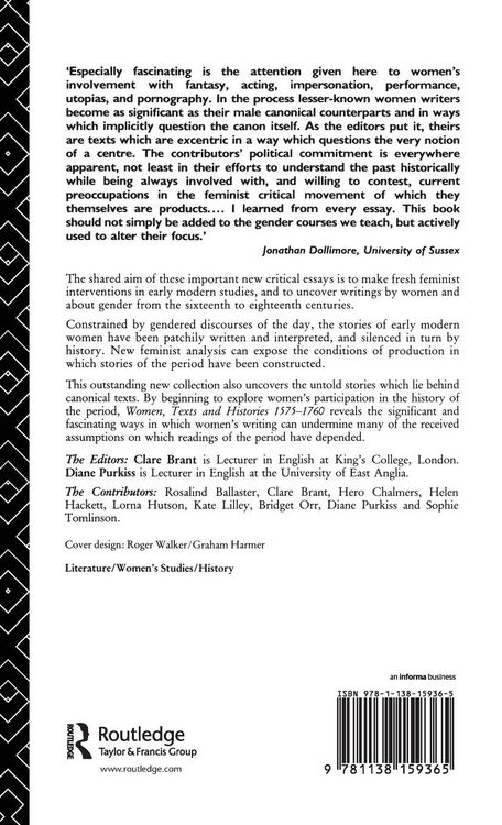 Produktbild: Women, Texts and Histories 1575-1760