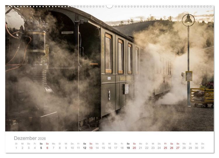 Produktbild: Schmalspurbahn Dampflok Bieberlies (Wandkalender 2026 DIN A2 quer), CALVENDO Monatskalender